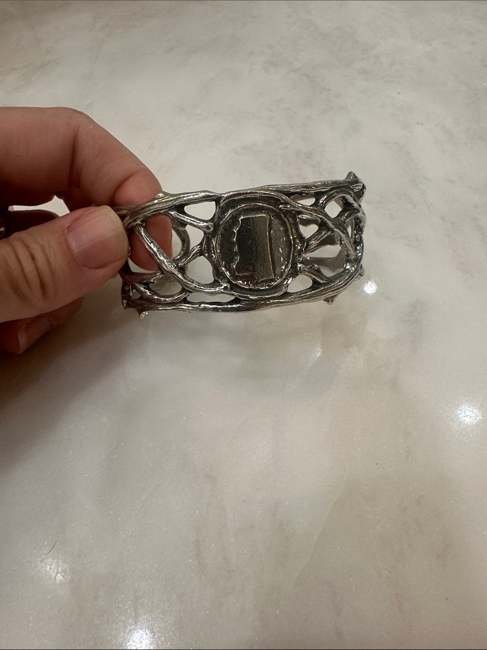 Martin Miazza pewter Mississippi cuff bracelet